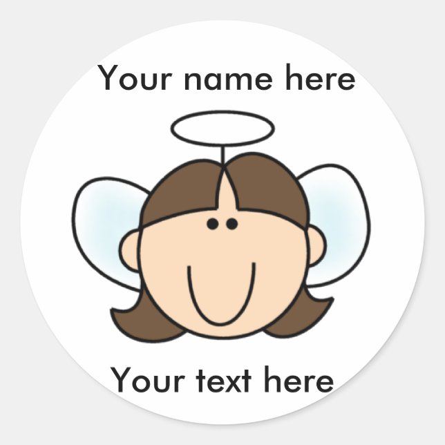 Sticker Rond Brunette Angel (Devant)