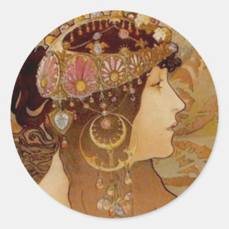 Sticker Rond Brunette byzantine, 1897