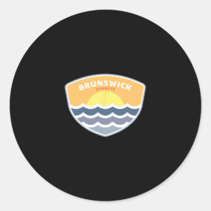 Sticker Rond Brunswick Géorgie Plage Ga Souvenir de vacances au