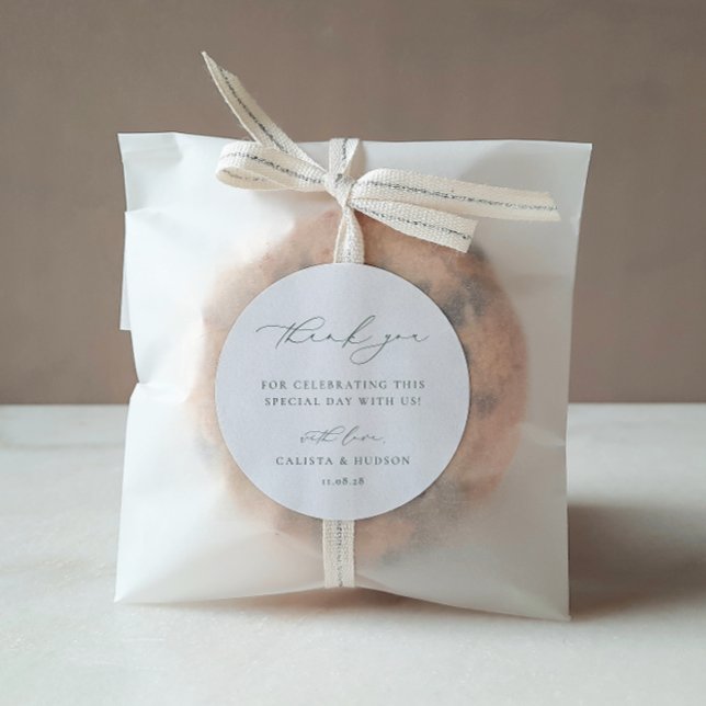 Sticker Rond BRUNSWICK Merci Mariage minimaliste (Créateur téléchargé)