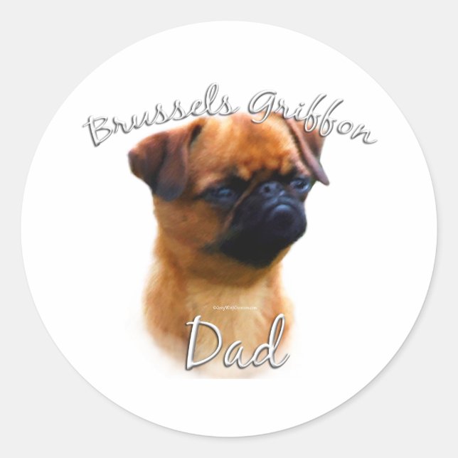 Sticker Rond Bruxelles Griffon Papa 2 (Devant)
