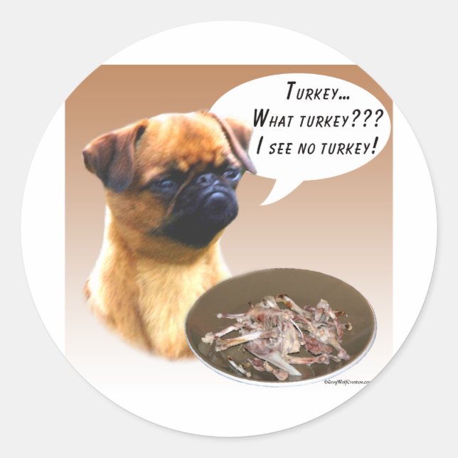 Sticker Rond Bruxelles Griffon Turquie (Devant)