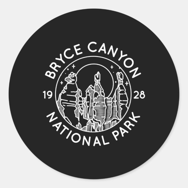 Sticker Rond Bryce Canyon National Park White Line Extérieur (Devant)