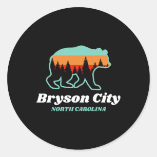 Sticker Rond Bryson City Caroline du Nord Montagnes de l'Ours C