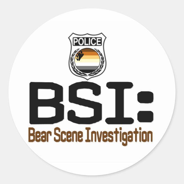 Sticker Rond BSI :  Enquête de scène d'ours (Devant)