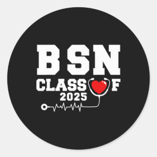 Sticker Rond Bsn Bachelor Of Nursing Graduation Cl Of 2025 Grad
