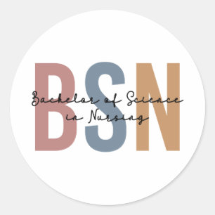 Sticker Rond BSN Bachelor of Science in Nursing Graduation
