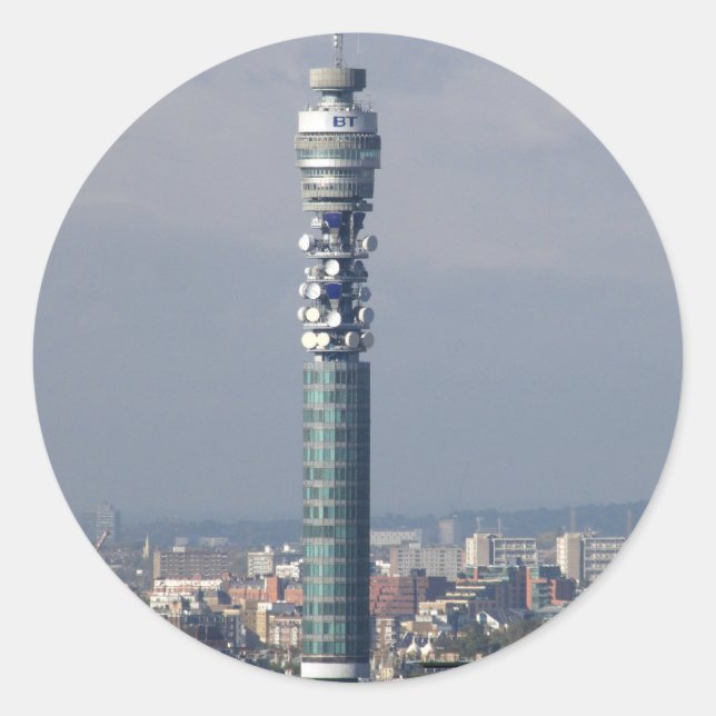 Sticker Rond BT Tower, Londres, Angleterre. (Devant)