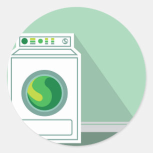 Sticker Rond Buanderie de machine à laver