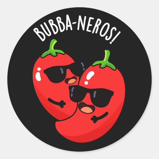 Sticker Rond Bubba-neros Funny Habanero Pun Dark BG (Devant)