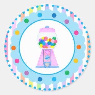 Sticker Rond Bubble Gum Party par Bella Bella Studios