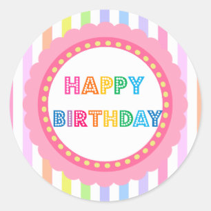 Sticker Rond Bubble Gum Party par Bella Bella Studios