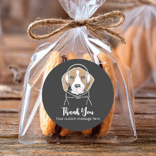 Sticker Rond Bubblegum de chien rafraîchissant Mignon Drôle Bea