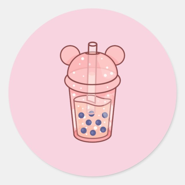 Sticker Rond Bubbletea (Devant)