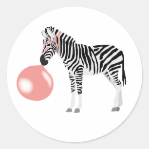 Sticker Rond Buble Gum Zebra Blowbble