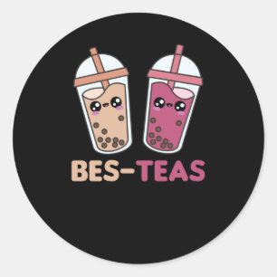 Sticker Rond Buble Tea Best Friends Party Partner Boba