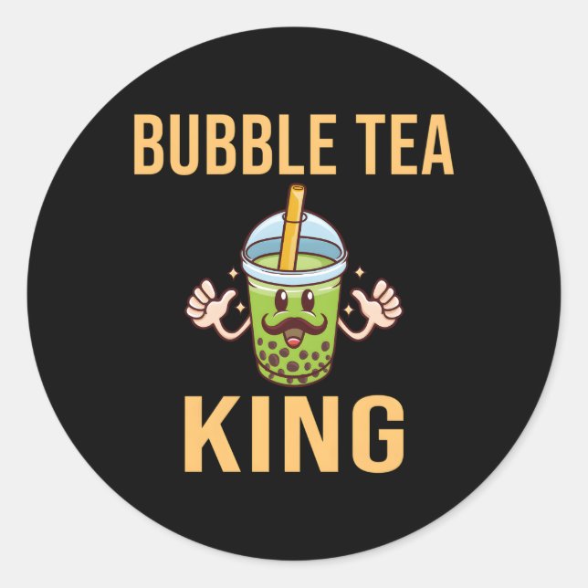 Sticker Rond Buble Thé King Bubble Thé (Devant)