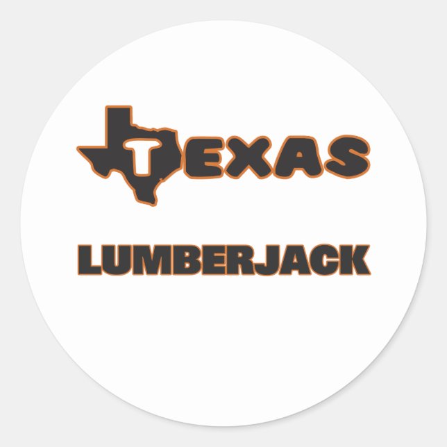 Sticker Rond Bûcheron du Texas (Devant)