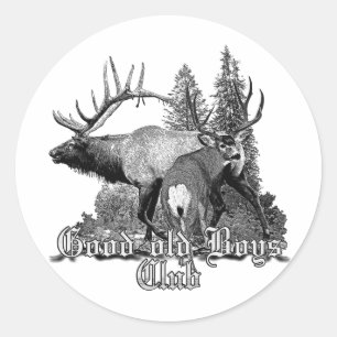 Sticker Rond Buck and bull wildlife