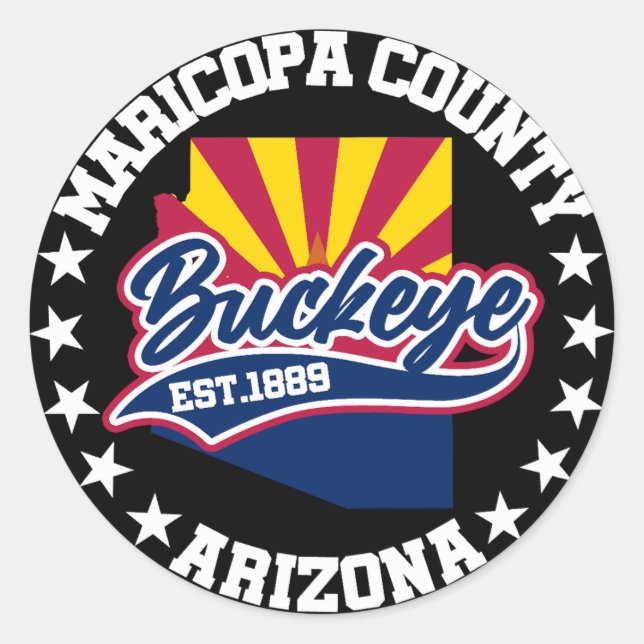 Sticker Rond Buckeye, Arizona (Devant)