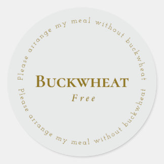 Sticker Rond Buckwheat-Free Request Sticker, Light-gray - Brown