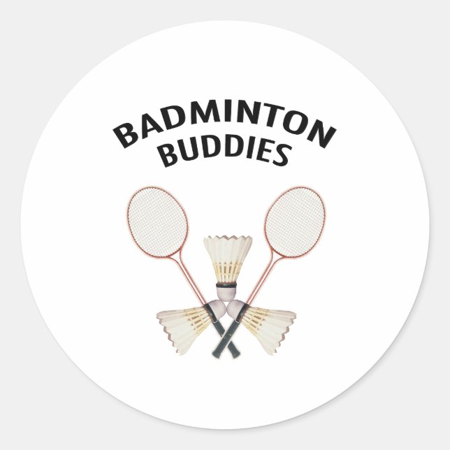 Sticker Rond Buddies de Badminton (Devant)