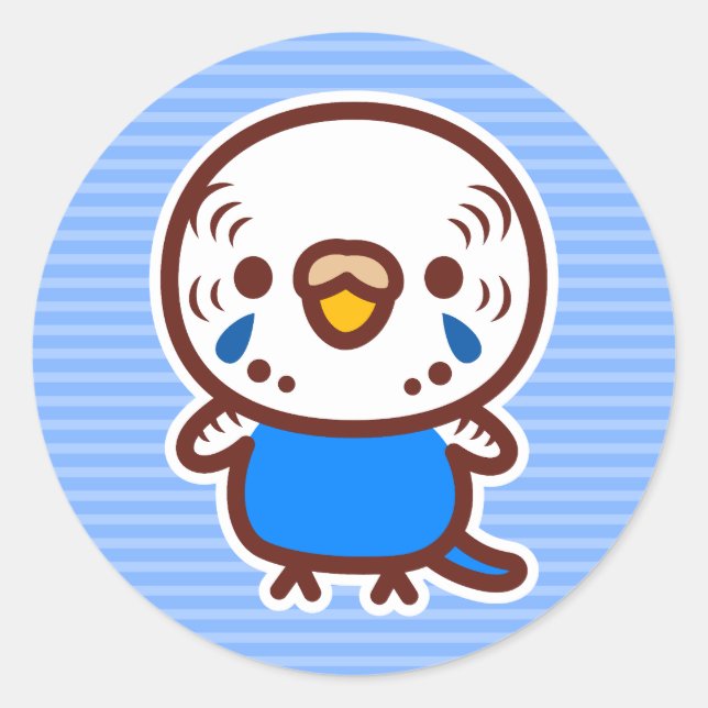Sticker Rond Budgerigar / Normal cobalt female (Devant)