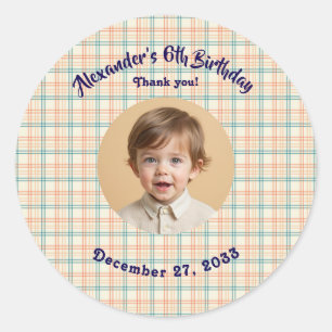 Sticker Rond Budget Blue Enfants Photo, Enfants Fête d'annivers