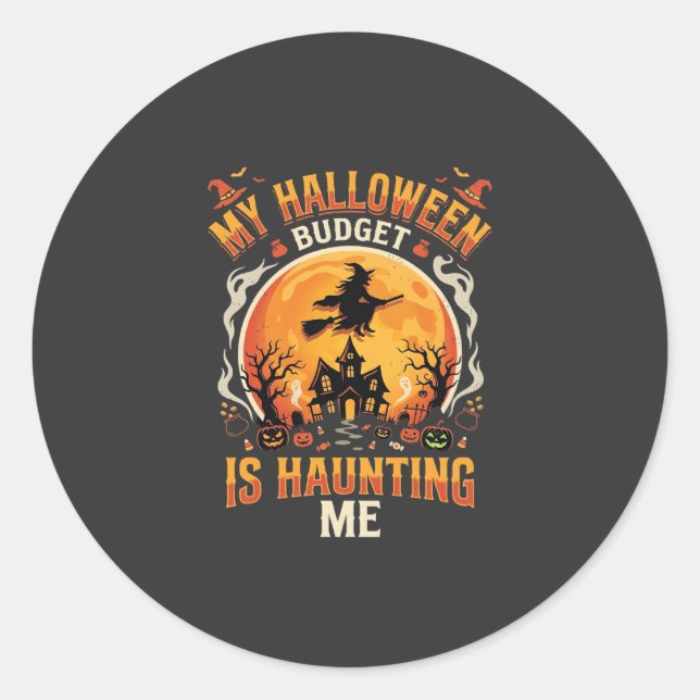 Sticker Rond Budget de terreur pour Halloween (Devant)