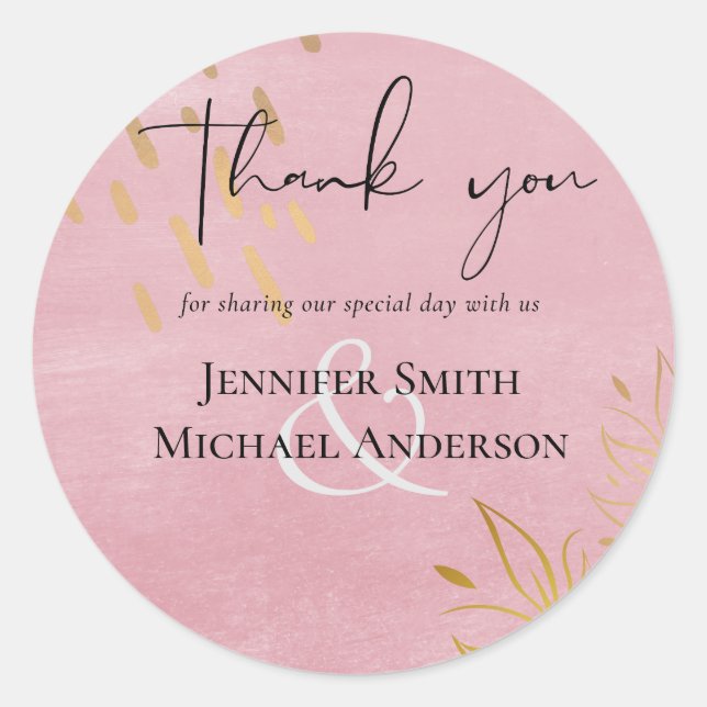 Sticker Rond BUDGET Dusty Mariage d'or rose (Devant)