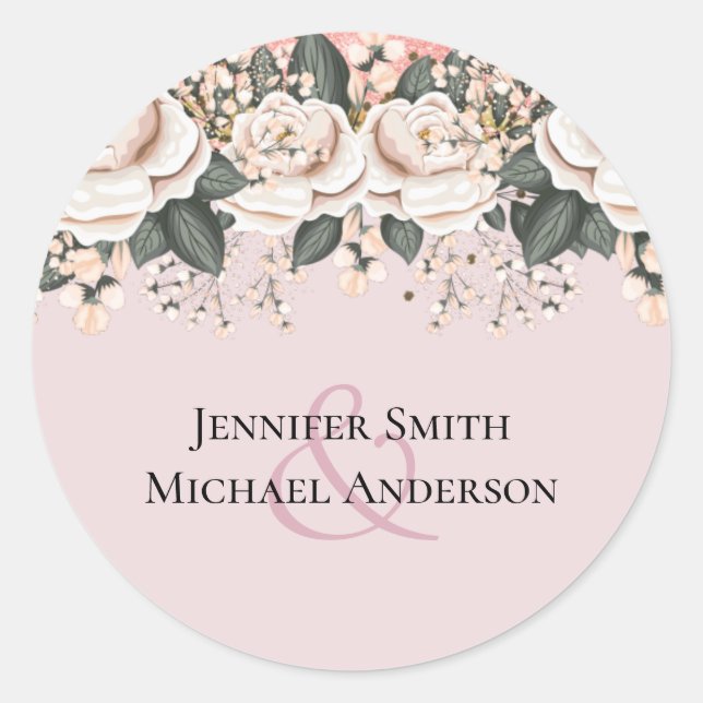 Sticker Rond Budget Mariage rose pâle (Devant)