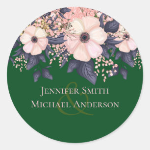 Sticker Rond Budget Mariage rose vert