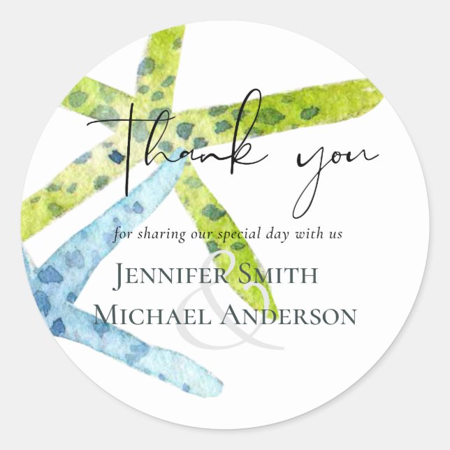 Sticker Rond BUDGET PLAGE Vie de mer Océan Mariage (Devant)