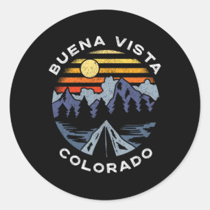 Sticker Rond Buena Vista Colorado Montagnes Vacances Camping Do