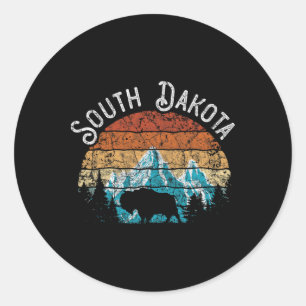 Sticker Rond Buffalo Dakota du Sud L'État du Mont Rushmore Parc