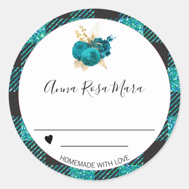 Sticker Rond *~* Buffalo En vichy AP30. Canning Roses faits mai (Devant)