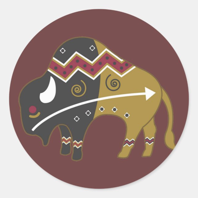 Sticker Rond Buffalo indien (Devant)