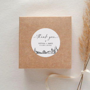 Sticker Rond Buffalo Merci Favor 3" (feuille de 6)