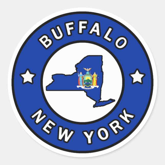 Sticker Rond Buffalo New York (Devant)