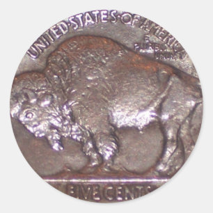Sticker Rond Buffalo Nickel