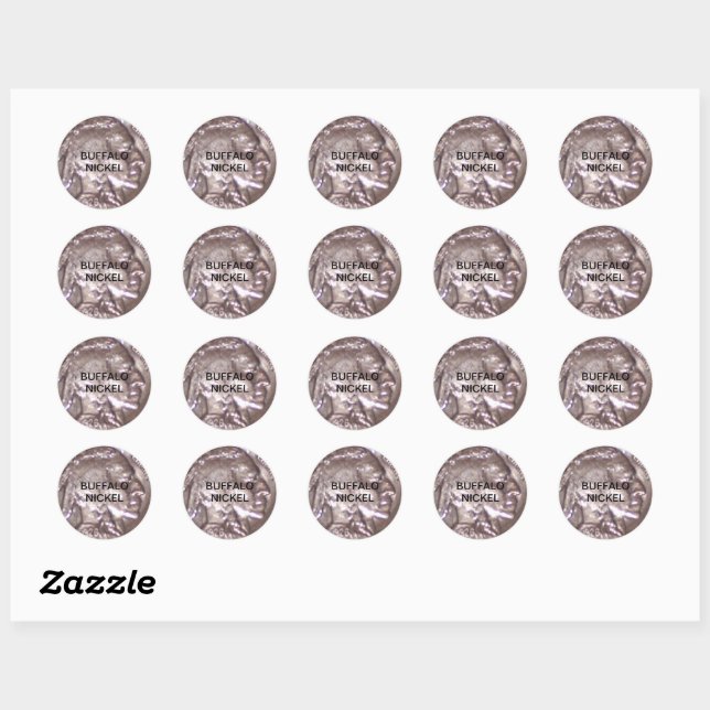 Sticker Rond Buffalo Nickel (Feuille)