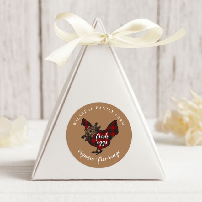 Sticker Rond Buffalo Plaid Family Farm Picken (Créateur téléchargé)