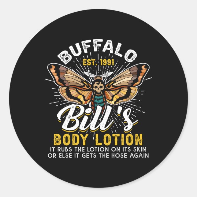 Sticker Rond Buffalobill Body Lotion Lambs Silence 355 Horreur (Devant)
