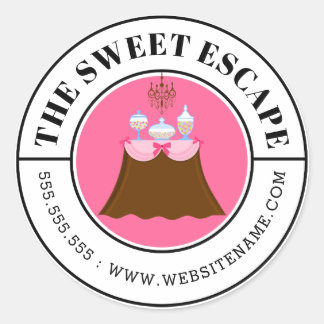 Sticker Rond Buffet de bonbons moderne Texte courbe