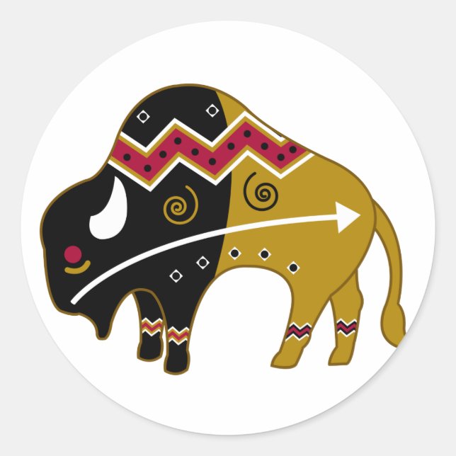 Sticker Rond Buffle traditionnel (Devant)