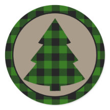 Buffle vert de la forêt Plaid Bordure Arbre de Noë