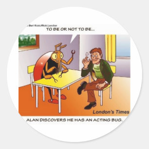 Sticker Rond Bug par intérim Drôle Drôle Cartoon Tee - shirt Ca