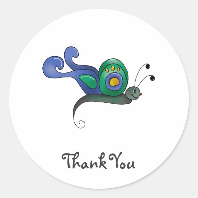 Sticker Rond Buggies de jardin ・ Papillon bleu et vert (Devant)