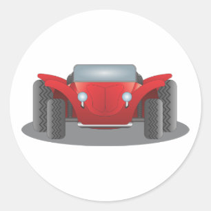 Sticker Rond Buggy des sables rouge et noir d'Avant-Revêtement