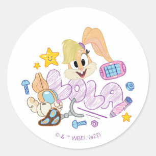Sticker Rond BUGS BUNNY BUILDERS™ Croquis de Lola